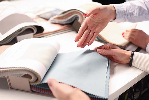consulting and choosing fabrics