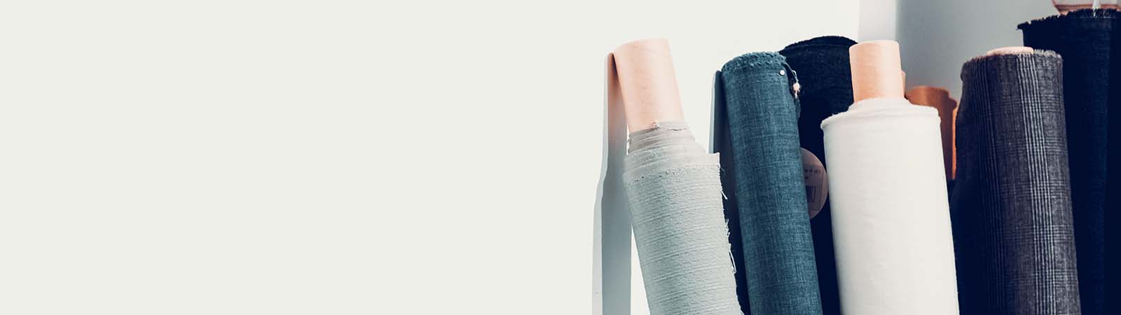 Fabric rolls at the Hangzhou Garment fabric research workshop