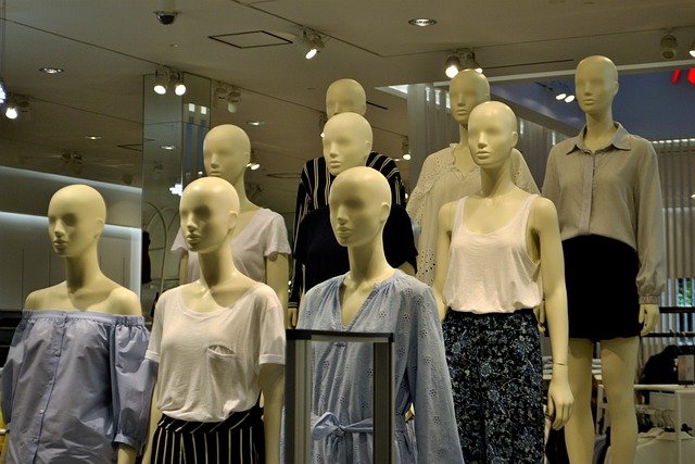 clothing on mannequins