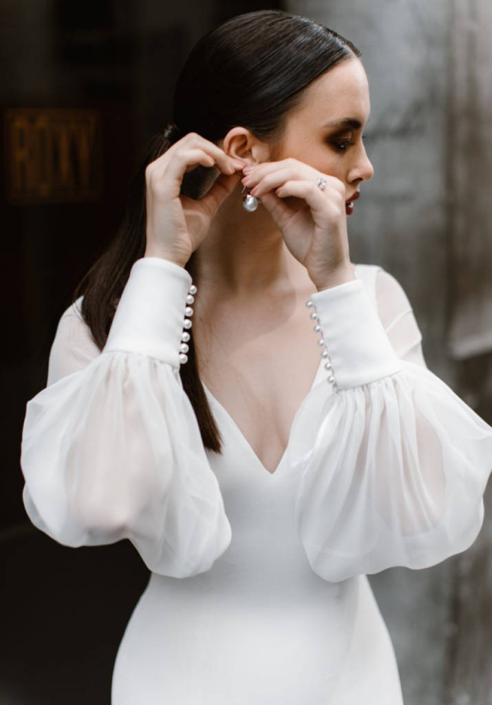 girl in silky cocktail dress