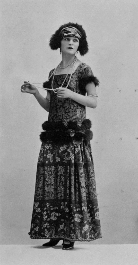 woman in old style dress